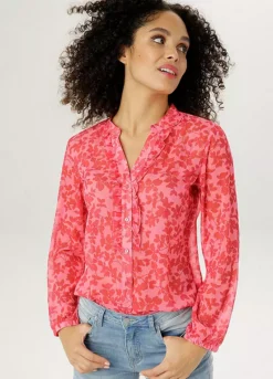 Aniston Floral Print Ruffle Blouse