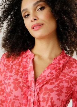 Aniston Floral Print Ruffle Blouse -Garmonic Sales Store Aniston Floral Print Ruffle Blouse11991026FRSP W02