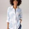 Aniston Longline Paisley Button Blouse