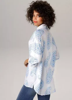 Aniston Longline Paisley Button Blouse -Garmonic Sales Store Aniston Longline Paisley Button Blouse20894941FRSP W01