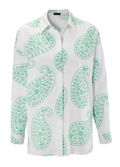 Aniston Longline Paisley Button Blouse -Garmonic Sales Store Aniston Longline Paisley Button Blouse29313747FRSC