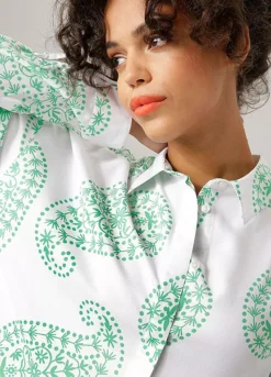 Aniston Longline Paisley Button Blouse -Garmonic Sales Store Aniston Longline Paisley Button Blouse29313747FRSP W02