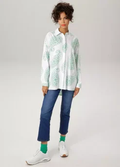 Aniston Longline Paisley Button Blouse -Garmonic Sales Store Aniston Longline Paisley Button Blouse29313747FRSP W03