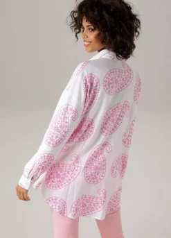 Aniston Longline Paisley Button Blouse -Garmonic Sales Store Aniston Longline Paisley Button Blouse76726248FRSP W01