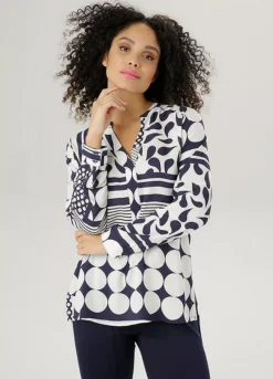 Aniston Print Long Sleeve Blouse