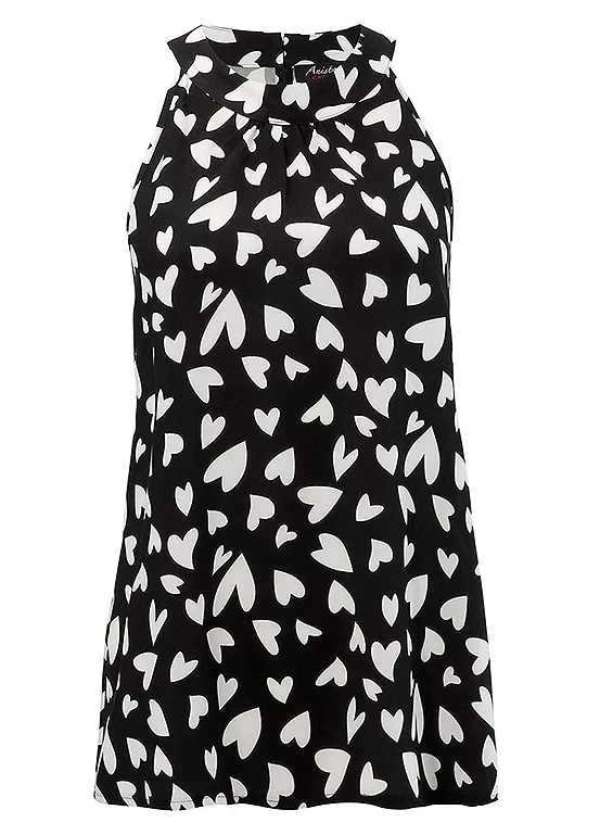 Aniston Sleeveless Heart Print Blouse 7 Aniston Sleeveless Heart Print Blouse - Image 7