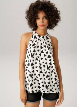 Aniston Sleeveless Heart Print Blouse