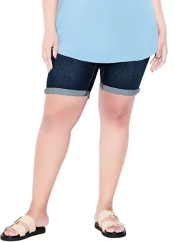 Avenue Denim Bermuda Shorts - Dark Wash