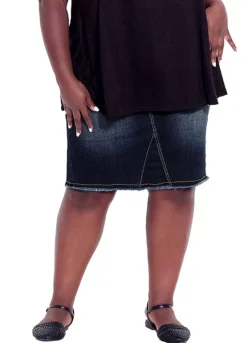 Avenue Denim Stretch Skirt - Dark Wash