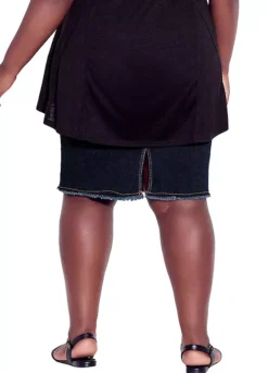 Avenue Denim Stretch Skirt - Dark Wash -Garmonic Sales Store Avenue Denim Stretch Skirt Dark Wash56W040FRSP W01