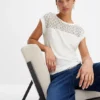 Bonprix Lace Yoke T-Shirt