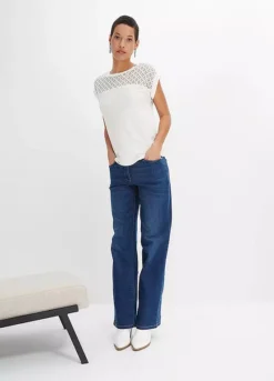 Bonprix Lace Yoke T-Shirt -Garmonic Sales Store Bonprix Lace Yoke T Shirt906983FRSP W01