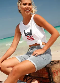 Bonprix Striped Denim Shorts -Garmonic Sales Store Bonprix Striped Denim Shorts935293FRSL