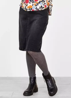 Brakeburn Black Denim Skirt