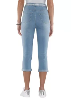 Witt Capri Skinny Jeans With Glitter Belt -Garmonic Sales Store Capri Skinny Jeans with Glitter BeltJ02404FRSP W01