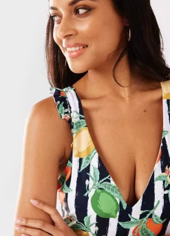 Chelsea Peers By NYC Frill Strap Swimsuit -Garmonic Sales Store Chelsea Peers by NYC Frill Strap Swimsuit17R549FRSP W03