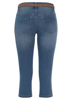 DELMAO Belted Slim Leg Capri Jeans -Garmonic Sales Store DELMAO Belted Slim Leg Capri Jeans62351748FRSC W01