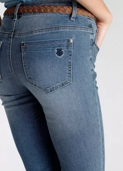 DELMAO Belted Slim Leg Capri Jeans -Garmonic Sales Store DELMAO Belted Slim Leg Capri Jeans62351748FRSP W03