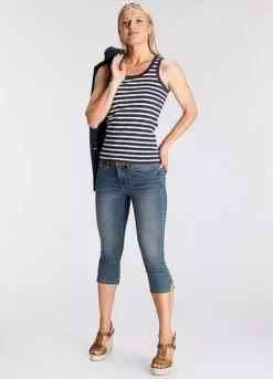 DELMAO Belted Slim Leg Capri Jeans -Garmonic Sales Store DELMAO Belted Slim Leg Capri Jeans62351748FRSP W05