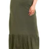 Evans Plain Jersey Skirt - Khaki