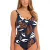 Fantasie Lake Orta Underwired V Neck Swimsuit With Adjustable Legs