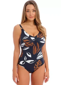 Fantasie Lake Orta Underwired V Neck Swimsuit With Adjustable Legs