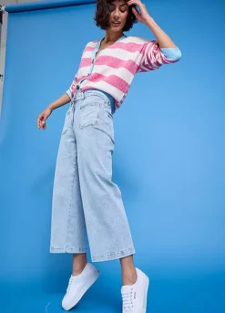 Feel Good Lucy High Waist Wide Leg Pocket Detail Cropped Jeans -Garmonic Sales Store Feel Good Lucy High Waist Wide Leg Pocket Detail Cropped Jeans33D265FRSP W02