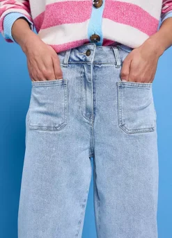 Feel Good Lucy High Waist Wide Leg Pocket Detail Cropped Jeans -Garmonic Sales Store Feel Good Lucy High Waist Wide Leg Pocket Detail Cropped Jeans33D265FRSP W03