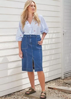 Freestyle Izzy Denim Midi Skirt -Garmonic Sales Store Freestyle Izzy Denim Midi Skirt46J529FRSP W01