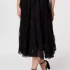 Izabel London Black Lace High Waist Midi Skirt