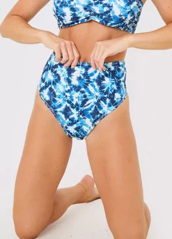 Jac Jossa Blue Abstract Print High Waisted Bikini Bottoms -Garmonic Sales Store Jac Jossa Blue Abstract Print High Waisted Bikini Bottoms86G676FRSP W01