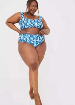 Jac Jossa Blue Abstract Print High Waisted Bikini Bottoms -Garmonic Sales Store Jac Jossa Blue Abstract Print High Waisted Bikini Bottoms86G676FRSP W09