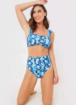 Jac Jossa Blue Abstract Print Ruched Front Bikini Top -Garmonic Sales Store Jac Jossa Blue Abstract Print Ruched Front Bikini Top86H870FRSP W03