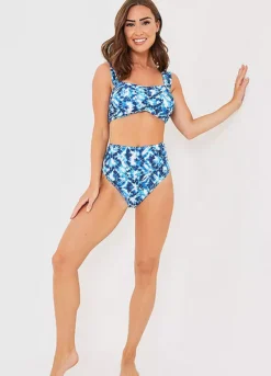 Jac Jossa Blue Abstract Print Ruched Front Bikini Top -Garmonic Sales Store Jac Jossa Blue Abstract Print Ruched Front Bikini Top86H870FRSP W04