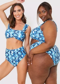 Jac Jossa Blue Abstract Print Ruched Front Bikini Top -Garmonic Sales Store Jac Jossa Blue Abstract Print Ruched Front Bikini Top86H870FRSP W05