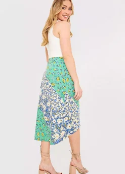 Jac Jossa Blue Floral Print Wrap Midi Skirt 10 Jac Jossa Blue Floral Print Wrap Midi Skirt -Garmonic Sales Store Jac Jossa Blue Floral Print Wrap Midi Skirt97K519FRSP W02