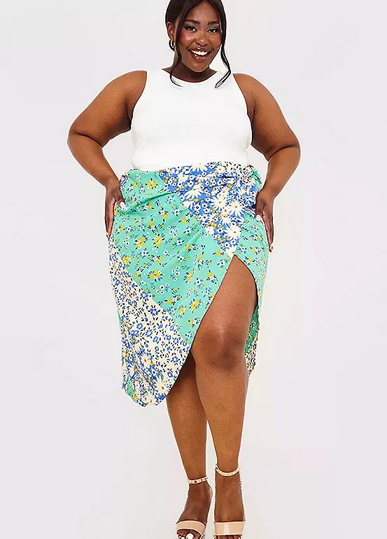 Jac Jossa Blue Floral Print Wrap Midi Skirt 5 Jac Jossa Blue Floral Print Wrap Midi Skirt - Image 5