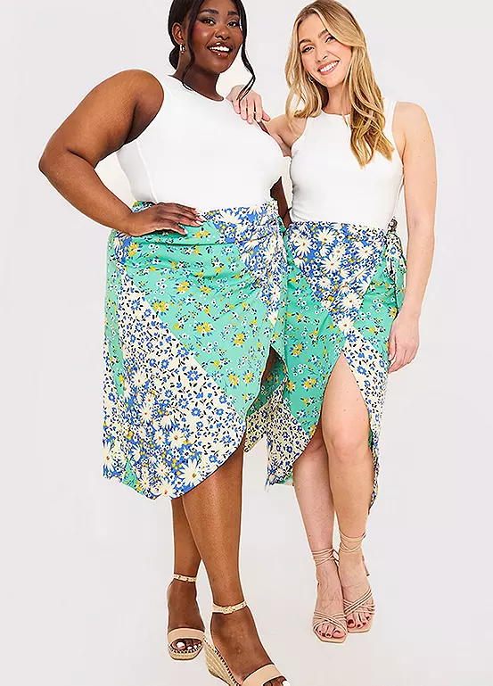 Jac Jossa Blue Floral Print Wrap Midi Skirt 8 Jac Jossa Blue Floral Print Wrap Midi Skirt - Image 8