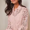 Kaleidoscope Blush Lace Shirt