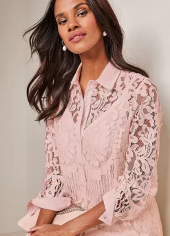 Kaleidoscope Blush Lace Shirt