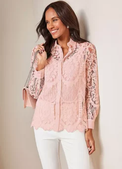 Kaleidoscope Blush Lace Shirt -Garmonic Sales Store Kaleidoscope Blush Lace Shirt39J097FRSP W03