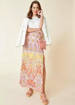 Kaleidoscope Maxi With Side Split Skirt 7 Kaleidoscope Maxi With Side Split Skirt -Garmonic Sales Store Kaleidoscope Maxi with Side Split Skirt82C124FRSP W03