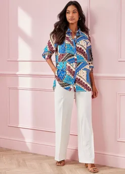 Kaleidoscope Multi Chain Print Shirt -Garmonic Sales Store Kaleidoscope Multi Chain Print Shirt13T447FRSP W02