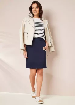 Kaleidoscope Navy Comfort Fit Skirt -Garmonic Sales Store Kaleidoscope Navy Comfort Fit Skirt13W030FRSP W01