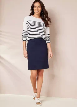 Kaleidoscope Navy Comfort Fit Skirt -Garmonic Sales Store Kaleidoscope Navy Comfort Fit Skirt13W030FRSP W03
