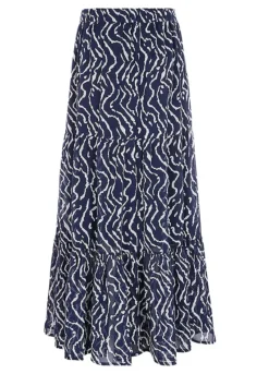 Kaleidoscope Navy Wave Print Co-ord Skirt -Garmonic Sales Store Kaleidoscope Navy Wave Print Co ord Skirt70G254FRSC W01