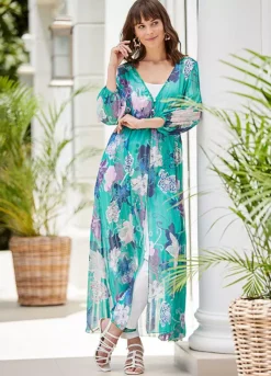 Kaleidoscope Print Longline Kaftan Top -Garmonic Sales Store Kaleidoscope Print Longline Kaftan Top13W575FRSP W02