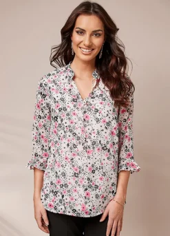 Kaleidoscope Tie Neck Detail Floral Printed Blouse