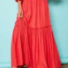 Love Mark Heyes Dobby Crinkle Tiered Maxi Skirt