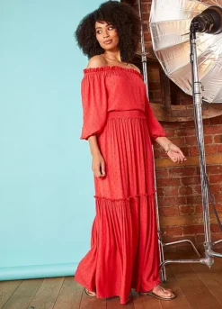 Love Mark Heyes Dobby Crinkle Tiered Maxi Skirt -Garmonic Sales Store Love Mark Heyes Dobby Crinkle Tiered Maxi Skirt31R632FRSP W02